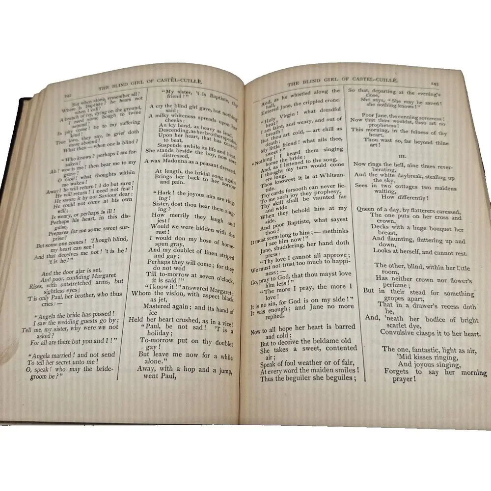 1901 Longfellow Poems Hardcover Book Thomas Y Crowell Antique Poetry Red